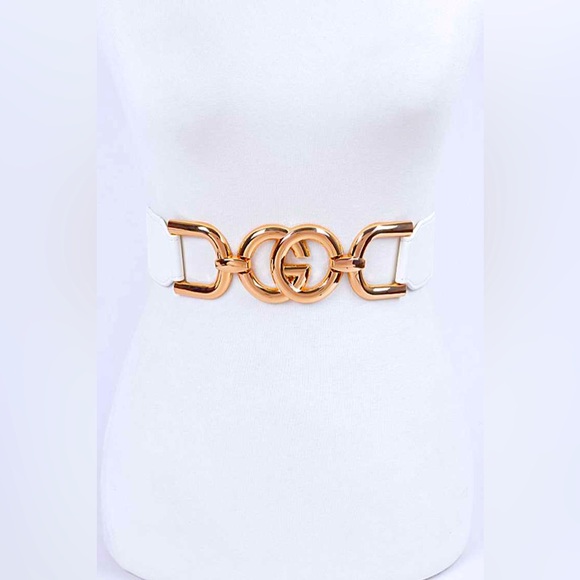 Plus Size Gold G Logo Waist Chain Statement Belt - Picture 1 of 6